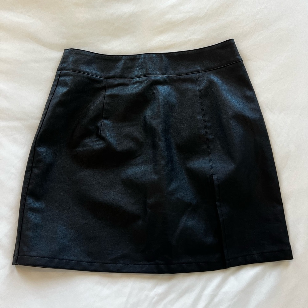 Lioness Rizzo Black Leather Mini Skirt